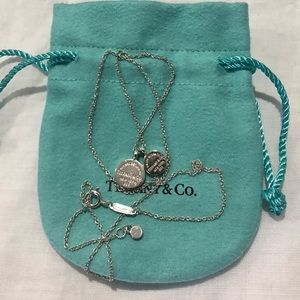 Tiffany & Co double round RTT mini tag necklace